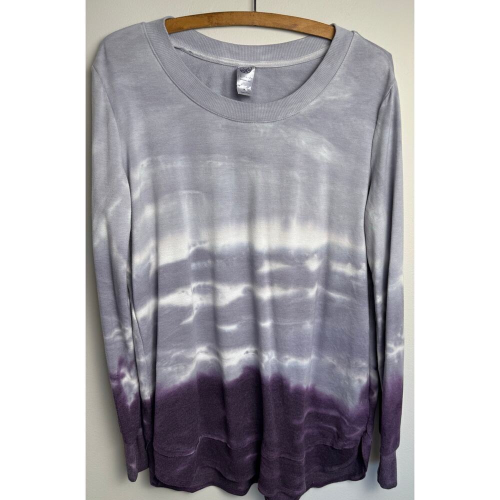 Te Verde Womens Sweatshirt Shirt M Purple Tie Dye Casual Cozy Basic Day Lounge